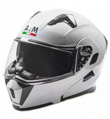 Мотошлем модуляр AiM JK906 White
