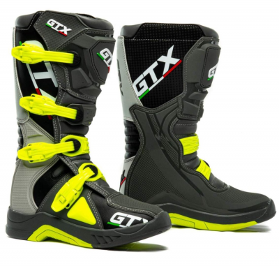 Мотоботы высокие GTX MX #2 серо-зеленые