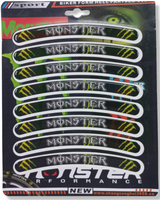 Наклейки на обод колеса мотоцикла Monster Energy